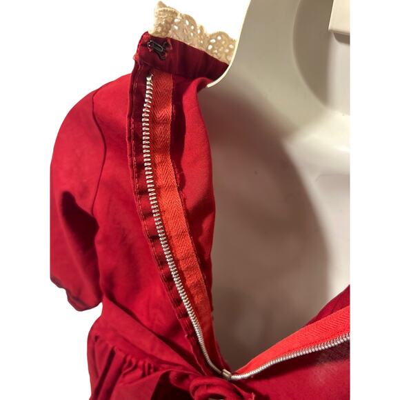 Vintage 50’s/60’s Girls Red Moppets Tea Party Dress, Colonial Style Dress, 3/4T - Picture 11 of 12